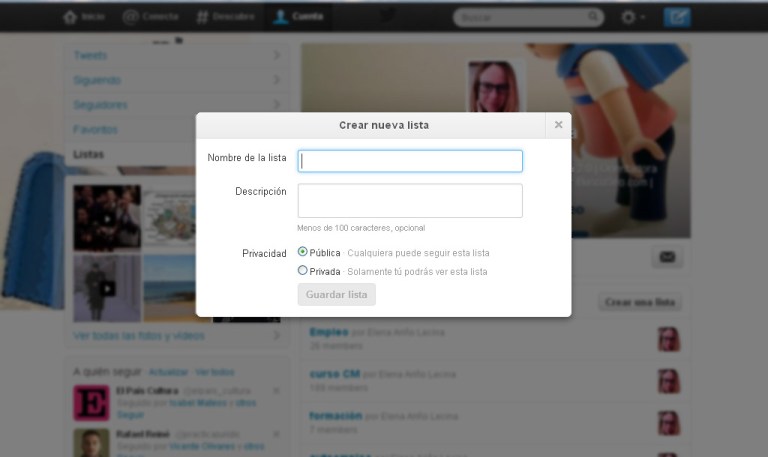 crear listas en twitter